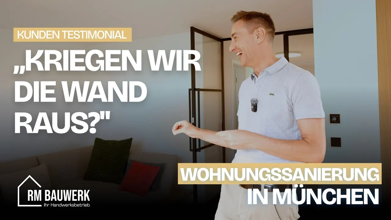 Eigentümer im Interview in seiner sanierten Wohnung in München-Sendling